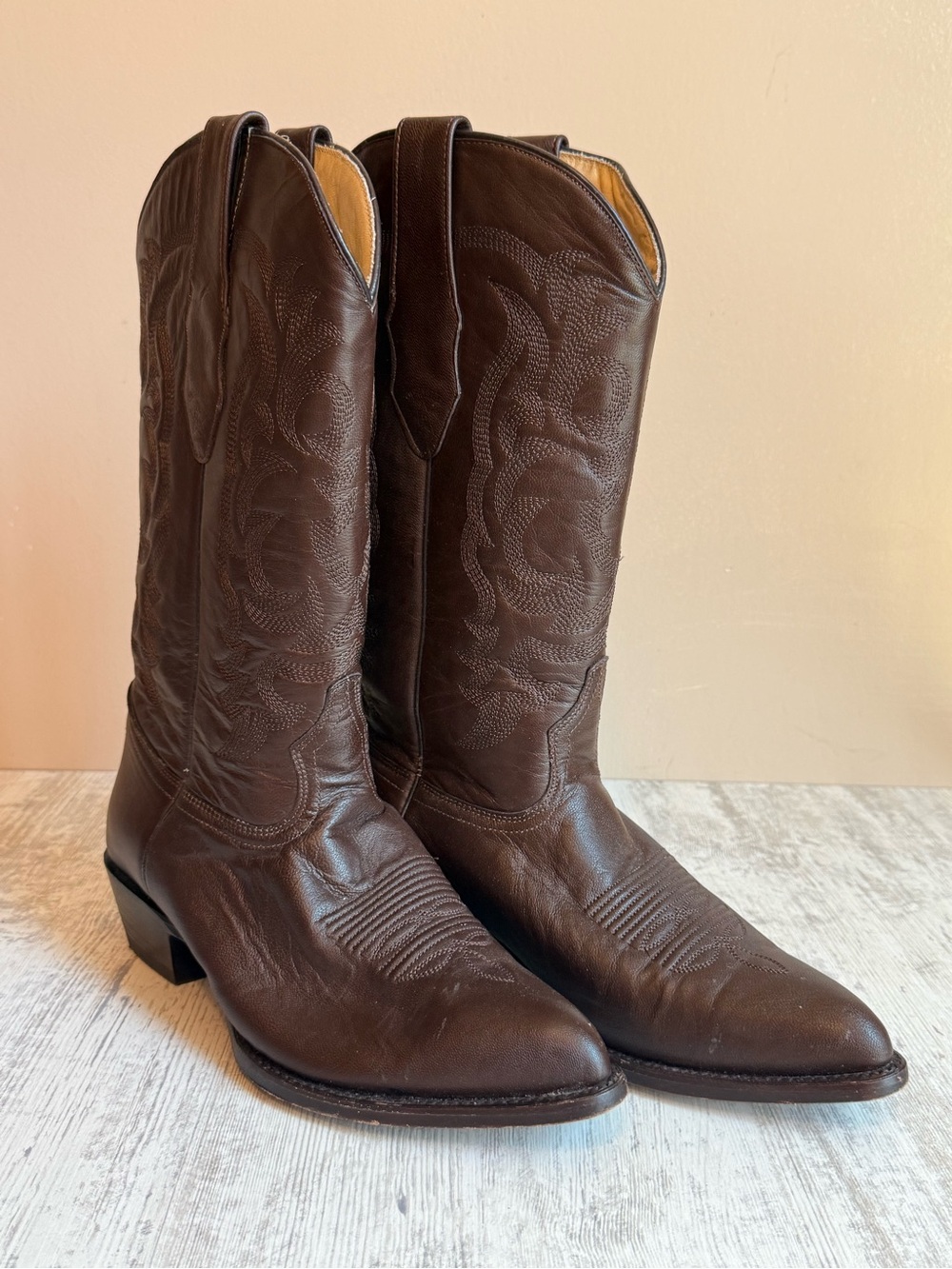 Los Altos Brown Leather Western Cowboy Boots